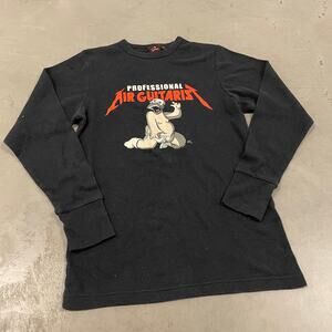 Vintage Y2K Homer Simpson air guitarist thermal t-shirt